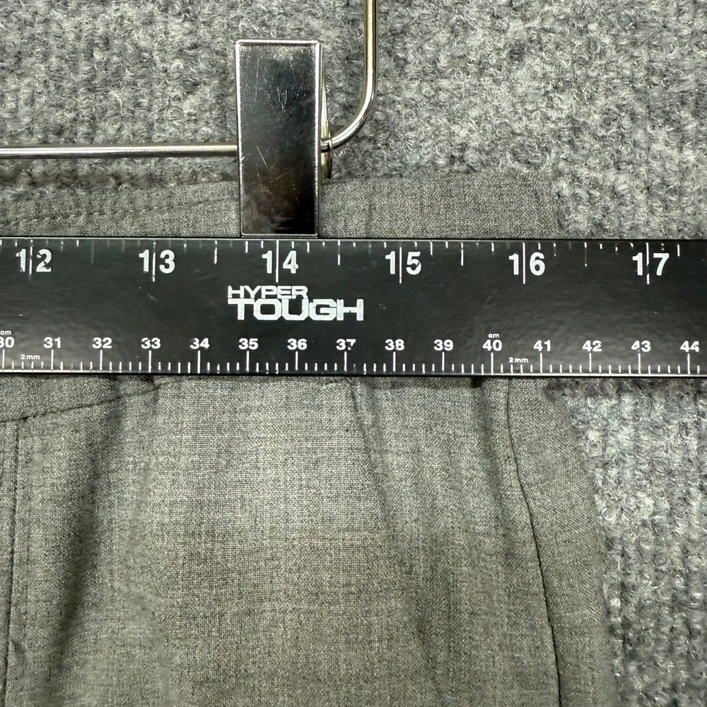 Halston Heritage Pants Womens 10 Gray Wool Blend Dressy Straight Leg Split Ankle